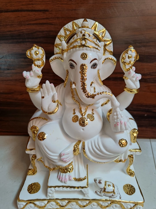 White Makrana Marble Powder Ganesh uploaded by Shri Handicraft on 11/1/2022