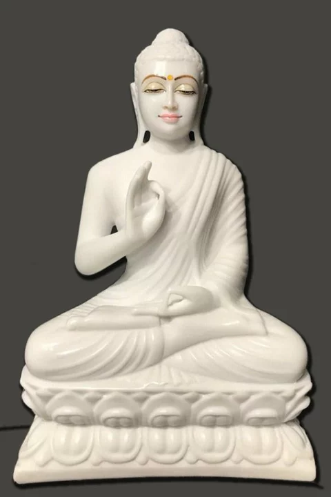 White Makrana Marble Buddha Statue uploaded by Shri Handicraft on 11/1/2022