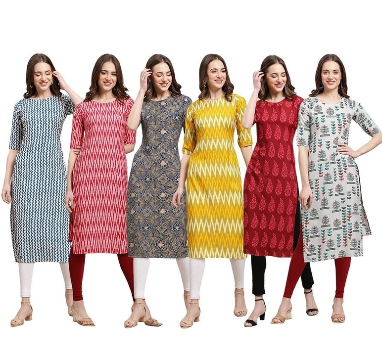 Multicoloured Printed  Kurta  Pack Of 6 uploaded by S fashion store on 11/1/2022