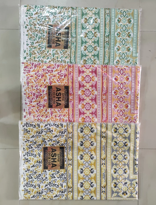 Asha King Bedsheet 1+2 100X108" Pure Cotton uploaded by Bharat Parde Wala on 11/1/2022