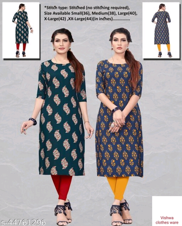 Women's Ethnic Wear Straight Kurti (Combo Pack Of 2)
Name: Women's Ethnic Wear Straight Kurti (Combo uploaded by business on 11/2/2022
