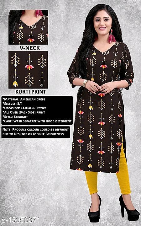 Aagam Fabulous Kurtis Printed :
Combo of 2 uploaded by business on 1/15/2021