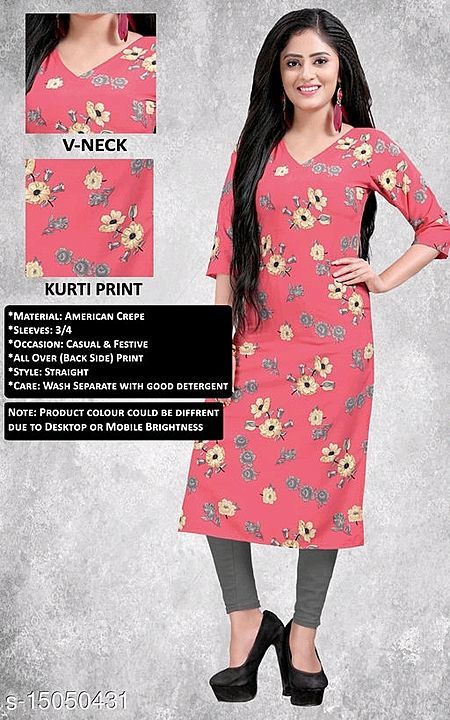 Aagam Fabulous Kurtis Printed : Combo of 2 uploaded by business on 1/15/2021