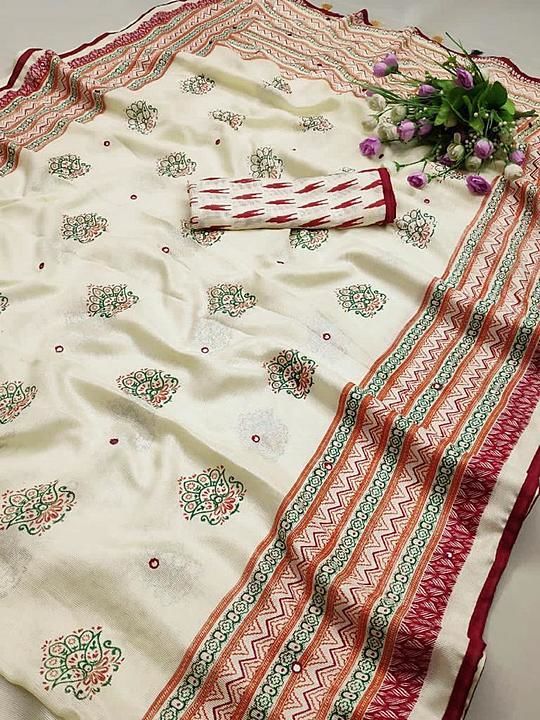 Post image *Madhuri*

SAREE - JUTE SILK
( HD print and mirror work and contrast piping border )

BLOUSE - JUTE SILK
( running blouse )
 
PRICE - *₹ 850/-*



READY TO SHIP