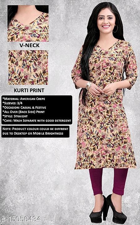 Aagam Fabulous Kurtis Printed : Combo of 2 uploaded by Reseller on 1/15/2021