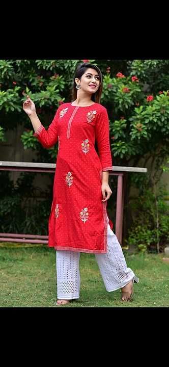 Embroidered Rayon Kurti uploaded by business on 1/15/2021