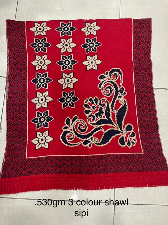 Product image of Shawl knitting 3 colour sipi work, price: Rs. 245, ID: shawl-knitting-3-colour-sipi-work-e5e43fd2