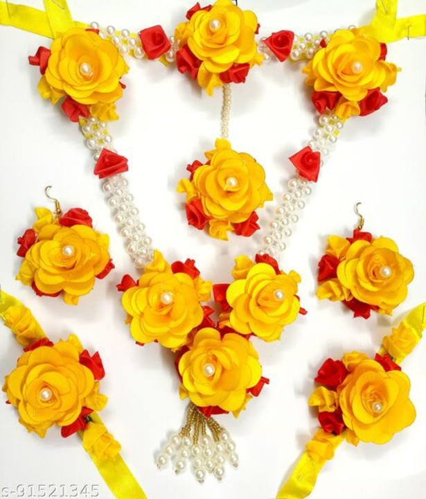 Yellow Floral jewellery for haldi jewellery  uploaded by Retailer on 11/3/2022
