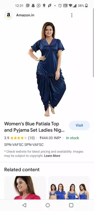 Product image of *PATYALA NIGHT SUIT*

FABRIC.SARTIN 

SIZE.ADULT .L .XL ONE SIDE

MIN ORDER.100 PIECES

*RATE.150 RS, price: Rs. 150, ID: patyala-night-suit-fabric-sartin-size-adult-l-xl-one-side-min-order-100-pieces-rate-150-rs-c584bfe0