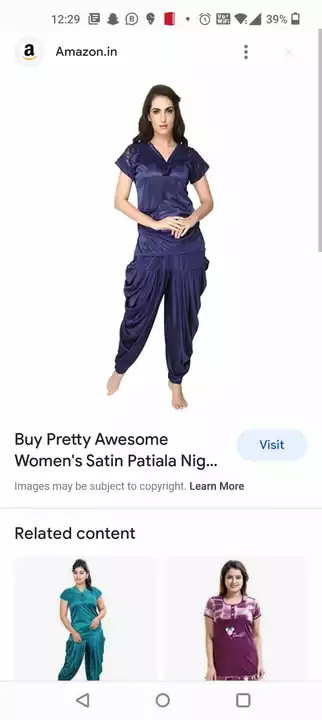 Product image of *PATYALA NIGHT SUIT*

FABRIC.SARTIN 

SIZE.ADULT .L .XL ONE SIDE

MIN ORDER.100 PIECES

*RATE.150 RS, price: Rs. 150, ID: patyala-night-suit-fabric-sartin-size-adult-l-xl-one-side-min-order-100-pieces-rate-150-rs-d2ba3b76