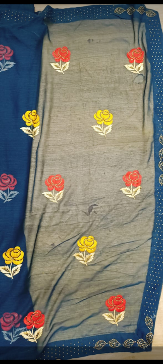 Post image embroidery work saree