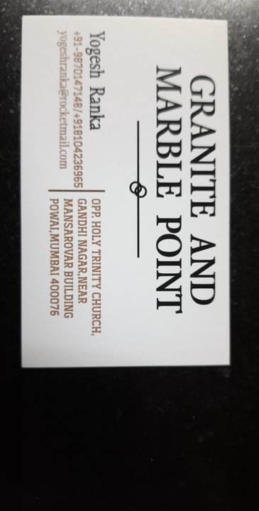 Visiting card store images of Granite and Marble point 