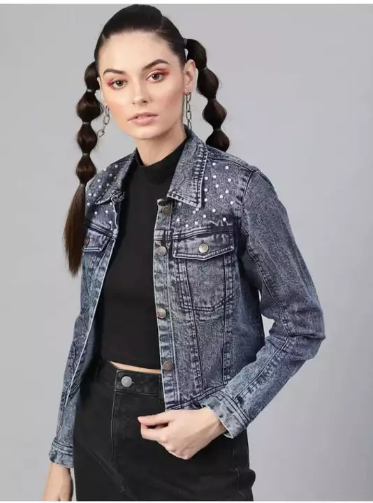 Denim jeans jacket for ladies uploaded by Imran textile on 11/4/2022