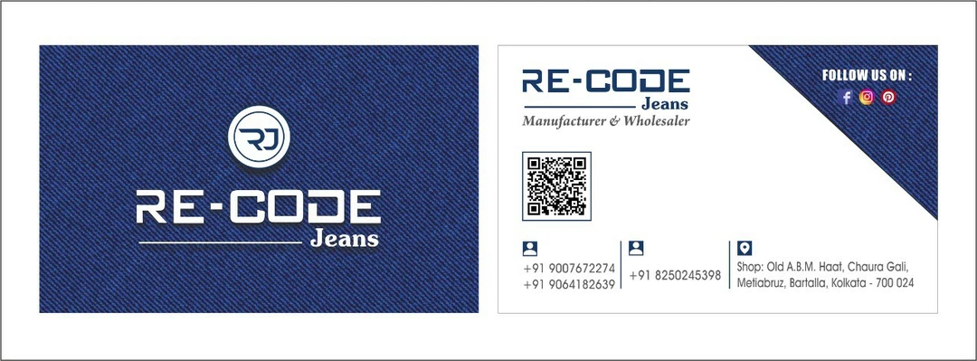 Visiting card store images of Re-code jeans