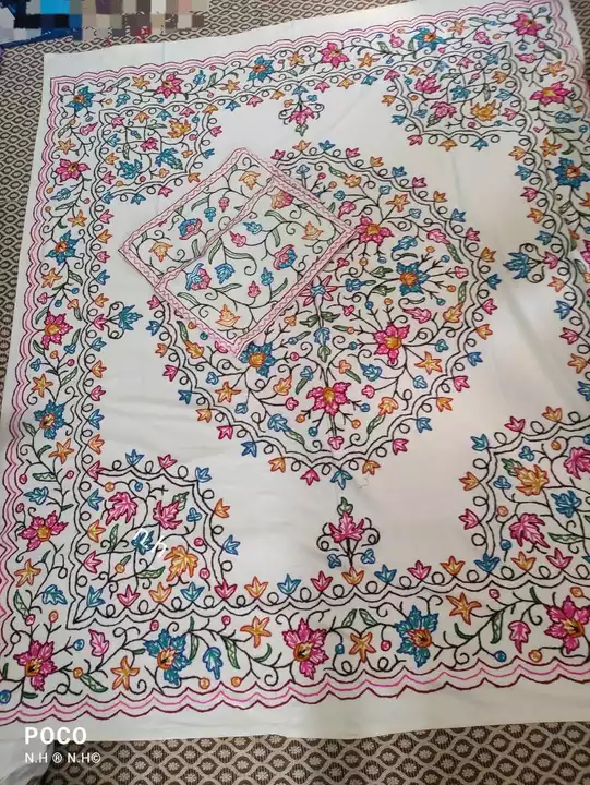 Cotton fabric Criwel work bed cover with 2pilo uploaded by Dehqani Bros on 11/5/2022