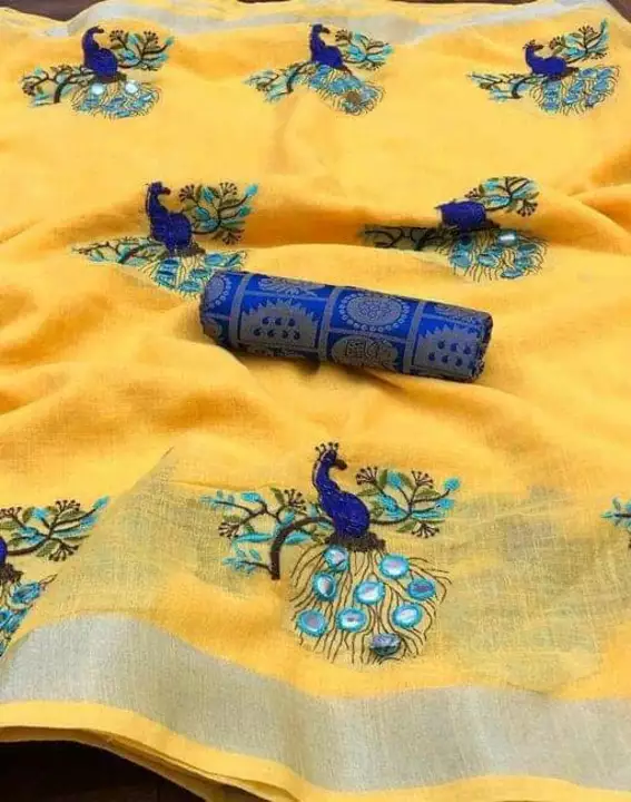 Latest Chanderi Cotton Saree With Embroidery  Work and Jacquard Blouse uploaded by business on 11/6/2022
