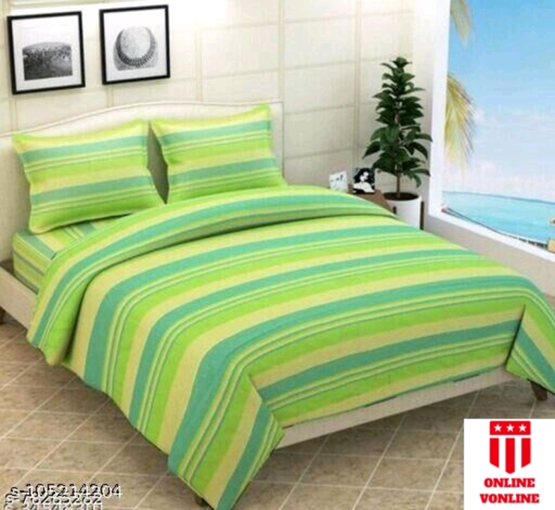 KERLA PURE COTTON KING SIZE STRIPE BEDSHEET WITH PILLOW COVERS. uploaded by ONLINE VONLINE on 11/6/2022