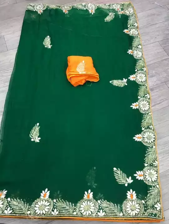 🥰🥰Original product🥰🥰


👉👉pure chiffon fabric with beautiful  hand gottapatti pittn work contac uploaded by AanviFab on 11/7/2022