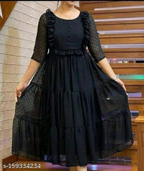 Ravishing georgette long dresses for woman uploaded by Kabita Enterprise on 11/7/2022