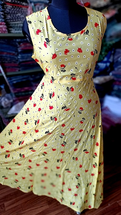 Long rayon  fhul ghera dress uploaded by Ladise kurta pant on 11/8/2022
