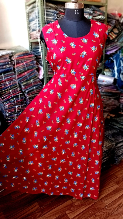 Long rayon  fhul ghera dress uploaded by Ladise kurta pant on 11/8/2022