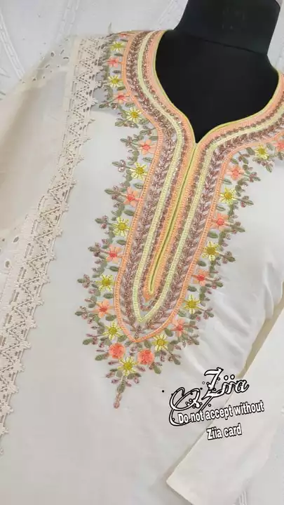 *Ziia Exclusive Collection*

Top- Pure Cotton shirt 🌸 thread with zari embroidery🌸 kirosia work 🌸 uploaded by AanviFab on 11/8/2022