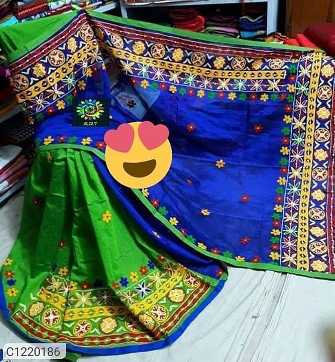 *Catalog Name:* Delicate Cotton Silk Kathiyawadi Sarees With Embroidery Work

* uploaded by Saree on 1/17/2021