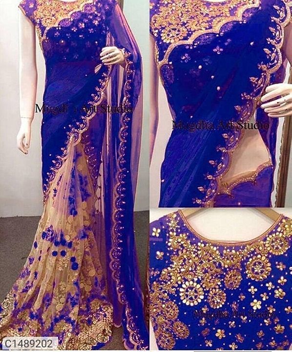 *Catalog Name:* Delicate Embroidered  Georgette & Net Sarees

 uploaded by business on 1/17/2021