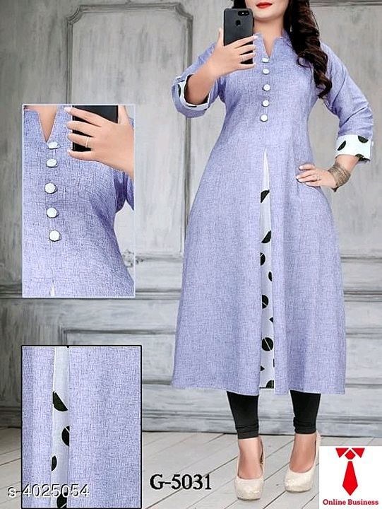 Women's Printed Khadi Cotton Kurtis

Fabric: Khadi Cotton
 Sleeve Length: Three-Quarter Sleeves
 Len uploaded by Saree on 1/17/2021