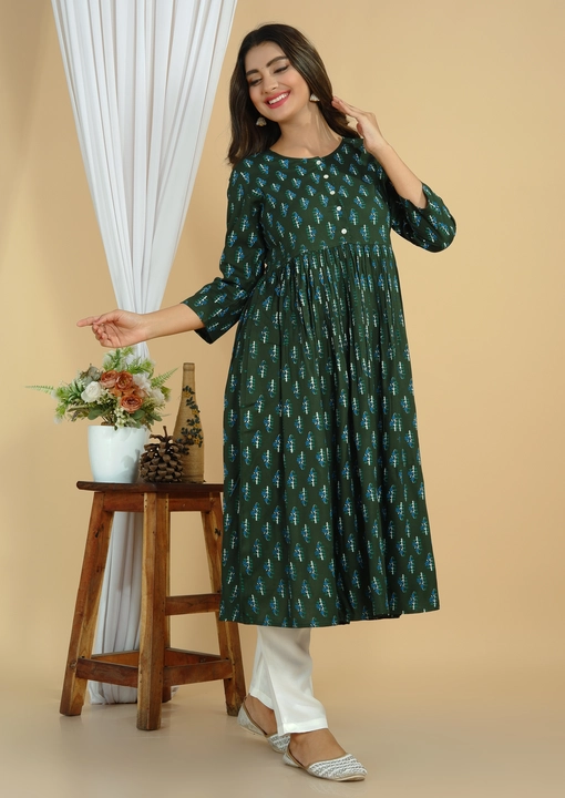 Green kurta pant set  uploaded by Shree shyam fashion on 11/9/2022