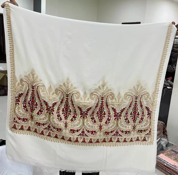 Poli wool fabric shawl with Silk Ari work uploaded by Dehqani Bros on 11/9/2022