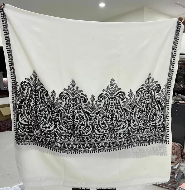 Poli wool fabric shawl with Silk Ari work uploaded by Dehqani Bros on 11/9/2022