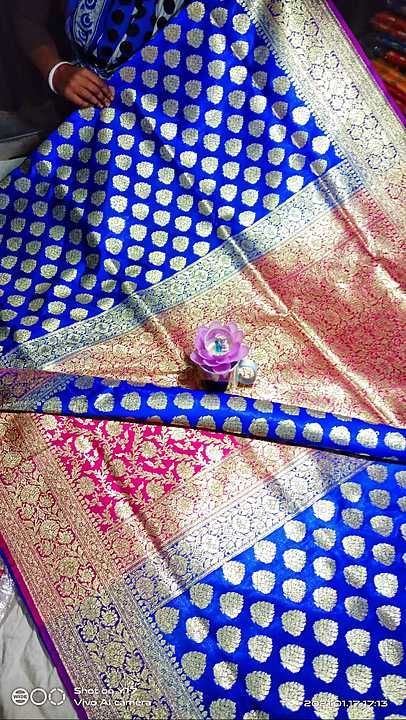 👉🏻
Pure katan silk benarasi.
🌿 with blouse pcs.
 uploaded by Saree on 1/17/2021