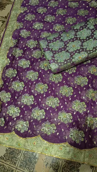 Banarasi Katan silk hand embroidered Garara uploaded by Banarasi Weavers on 11/10/2022
