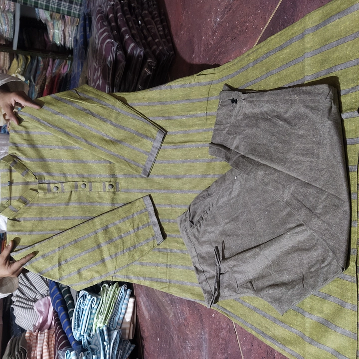 Post image I'm Manufacturer
Cotton khadi kurti with pant
Size L to XXXL Available