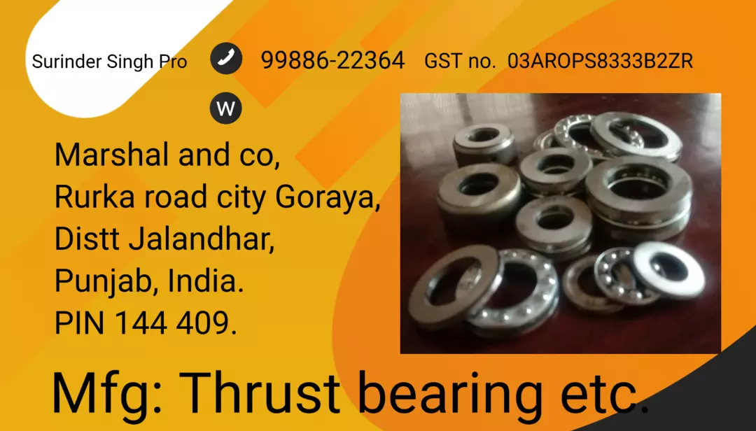 Visiting card store images of Bearing