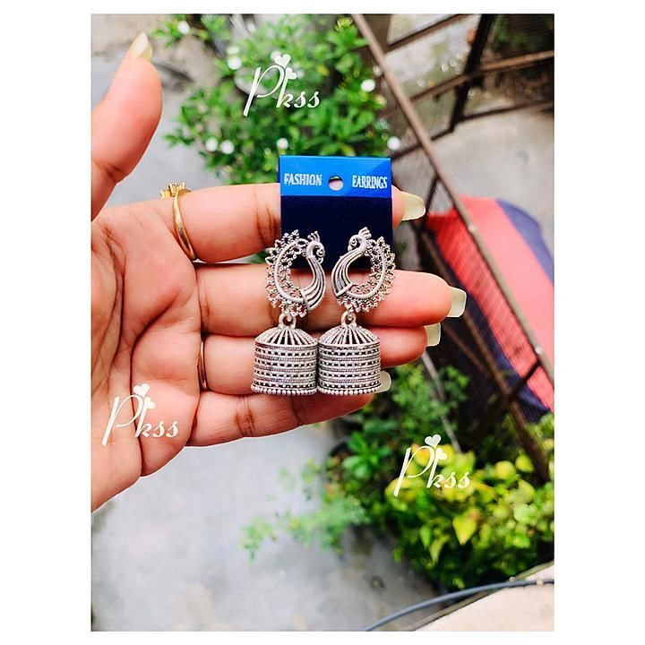 Peacock silver jhumki uploaded by Pk Sparkle Store on 7/1/2020