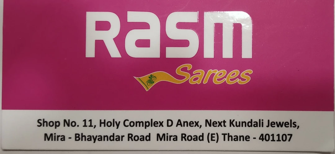 Visiting card store images of Rasm Sarees