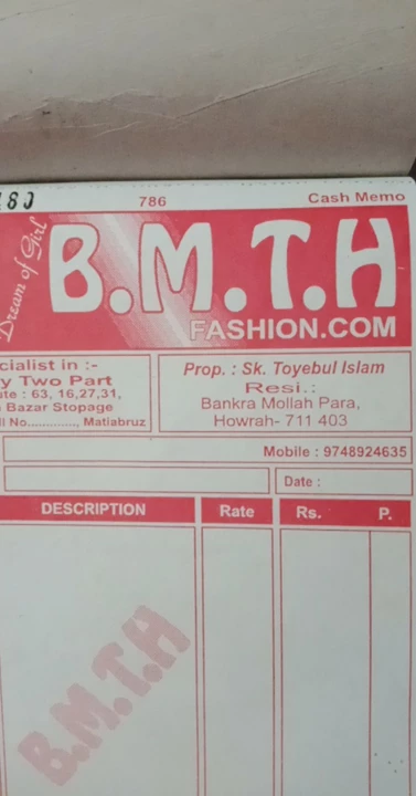 Visiting card store images of BMTH fashion.com