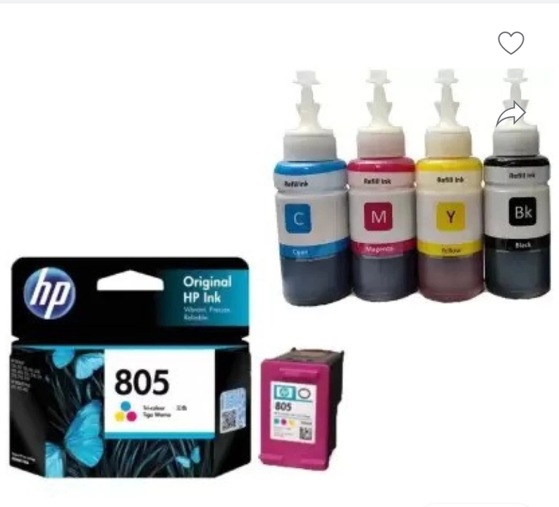 Post image I want 1 pieces of Hp 805 black &amp; tri colour cartridge  at a total order value of 950. I am looking for I wants to buy Hp 805 black &amp; tri colour cartridge
For reselling purpose . Please send me price if you have this available.