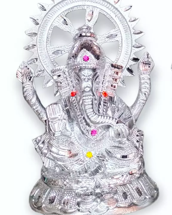 Gol Ganesh statue of aluminium white metal  uploaded by Shree ram handicrafts on 11/12/2022