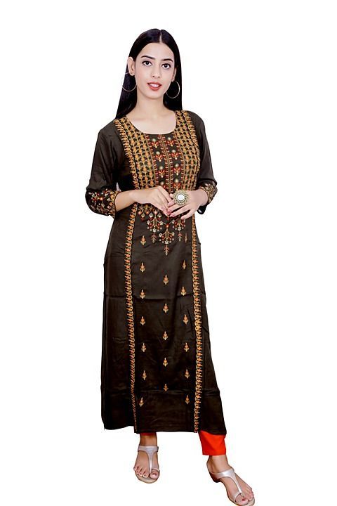 SHIVI DARK GREEN EMBROIDERY KURTI uploaded by business on 1/18/2021