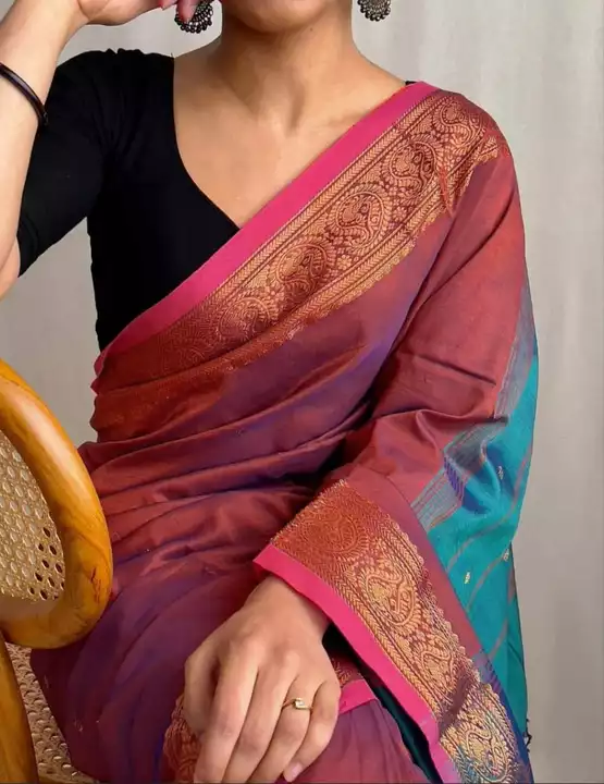 Best quality cotton saree with blouse piece  uploaded by business on 11/13/2022