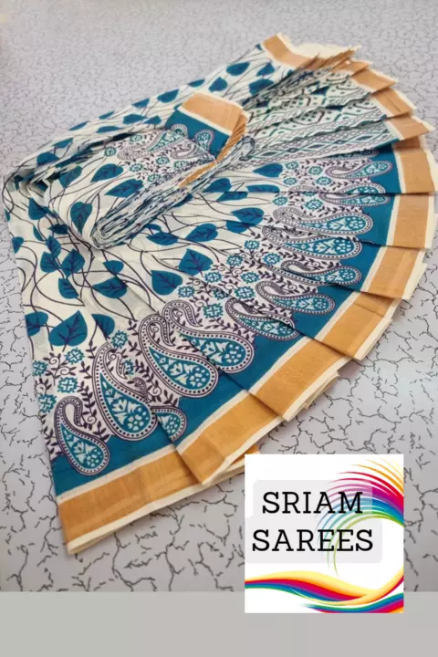 🌹 *PRINTED WORK Kerala COTTON SAREES*
 uploaded by Sriam Sarees on 11/13/2022