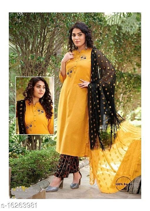 Aagam Drishya Women Kurta Sets

Kurta Fabric: Rayon
Bottomwear Fabric: Rayon
Fabric: Rayon
Set Type: uploaded by business on 1/19/2021