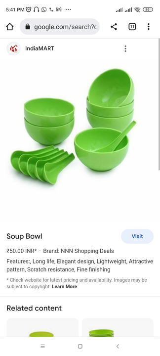 6pcs soup bowl with 6 spoons  uploaded by Sadar bazar delhi on 11/13/2022