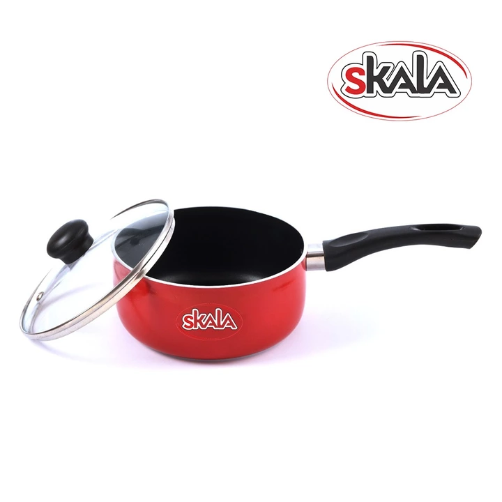 Skala Red Non-stick Sauce Pan 18cm with Glass Lid (Induction Base) uploaded by Pioneer Homes on 11/14/2022