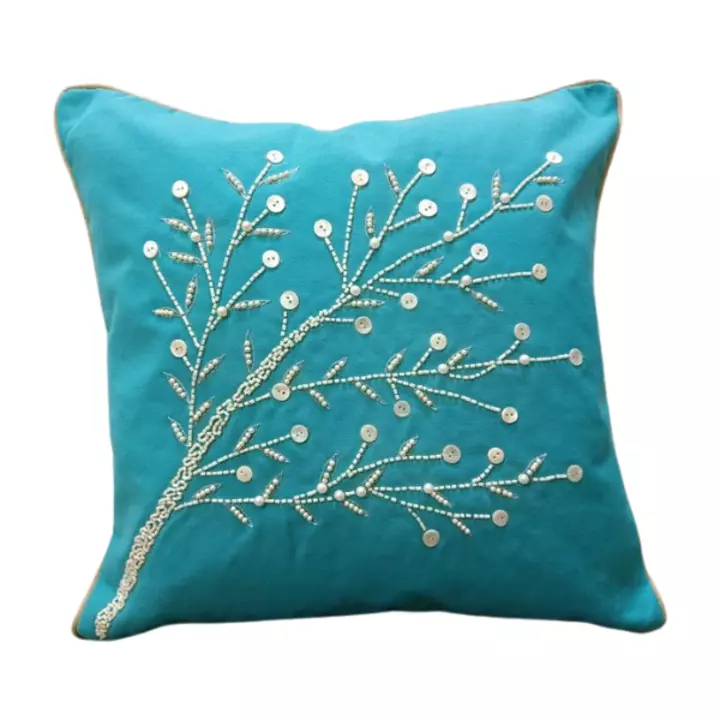 Handmade beaded embroidered cushion cover uploaded by business on 11/15/2022