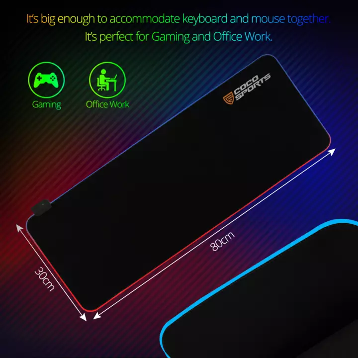 MP01 RGB Gaming Mouse Pad, 13 Modes - 80 x 30 cm uploaded by Coconut - IT Accessory Brand on 11/15/2022