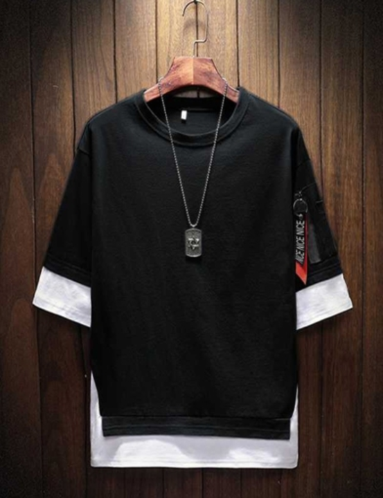 Color Block Men Black, White T-Shirt  Color :Black, W uploaded by Home delivery all india on 11/15/2022